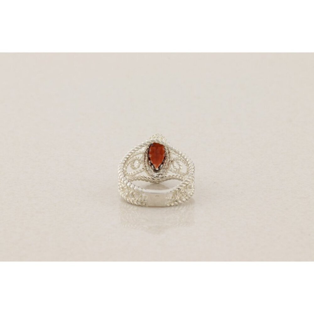 Sterling Silver Natural Garnet Ring Size 6 - Picture 7 of 7